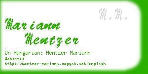 mariann mentzer business card